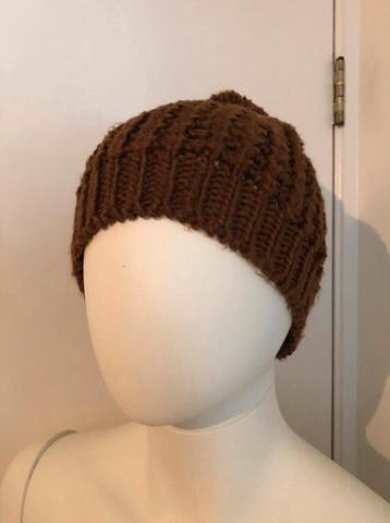 Zara muts beanie bruin camel zgan stretch breisel beschikbaar voor biedingen