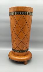 Mid- Century massief houten paraplubak- zeer decoratief!, Ophalen of Verzenden, Gebruikt, Hout
