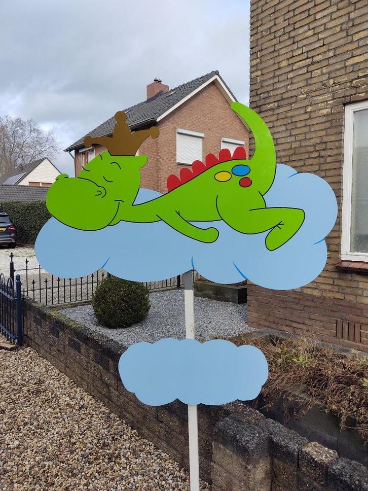 babybordverhuur westervoort, draakje dirk geboorteborden, Kinderen en Baby's, Kraamcadeaus en Geboorteborden, Nieuw, Geboortebord
