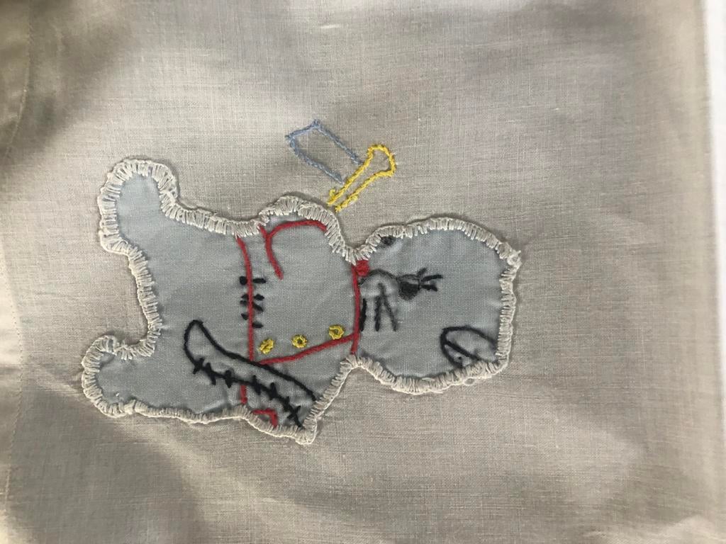 Vintage Geborduurde Baby Deken, Ophalen of Verzenden, Gebruikt, 100 cm of meer, Deken