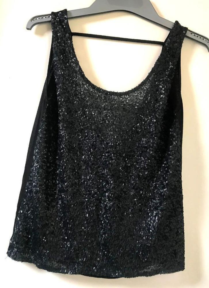 Prachtige top met pailletten, open rug, maat L-XL, Kleding | Dames, Blouses en Tunieken, Zo goed als nieuw, Maat 46/48 (XL) of groter