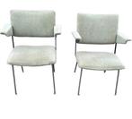 2 Vintage André Cordemeyer Gispen Fauteuils, Gebruikt, Twee, Metaal, Grijs