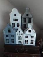 3 huisjes windlichten, Ophalen of Verzenden, Gebruikt