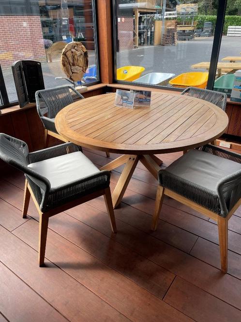 Tuinset teak, Tuin en Terras, Tuintafels, Nieuw, Rond, Teakhout, Ophalen