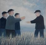 ONTMOETING 4 FIGUREN AAN ZEE>MAN>JONGENS🖌EXPRESSIONISME, Ophalen of Verzenden