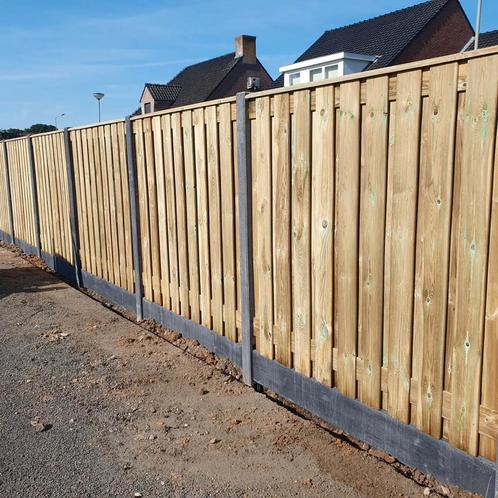 ACTIEPRIJS grenen hout-beton schutting vanaf €120,- p.m., Tuin en Terras, Schuttingen, Nieuw, Minder dan 3 meter, Ophalen of Verzenden