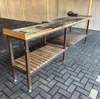 Zware werkbank met bankschroef  271 cm, Doe-het-zelf en Verbouw, Werkbanken, Ophalen, Zo goed als nieuw, Bankschroef