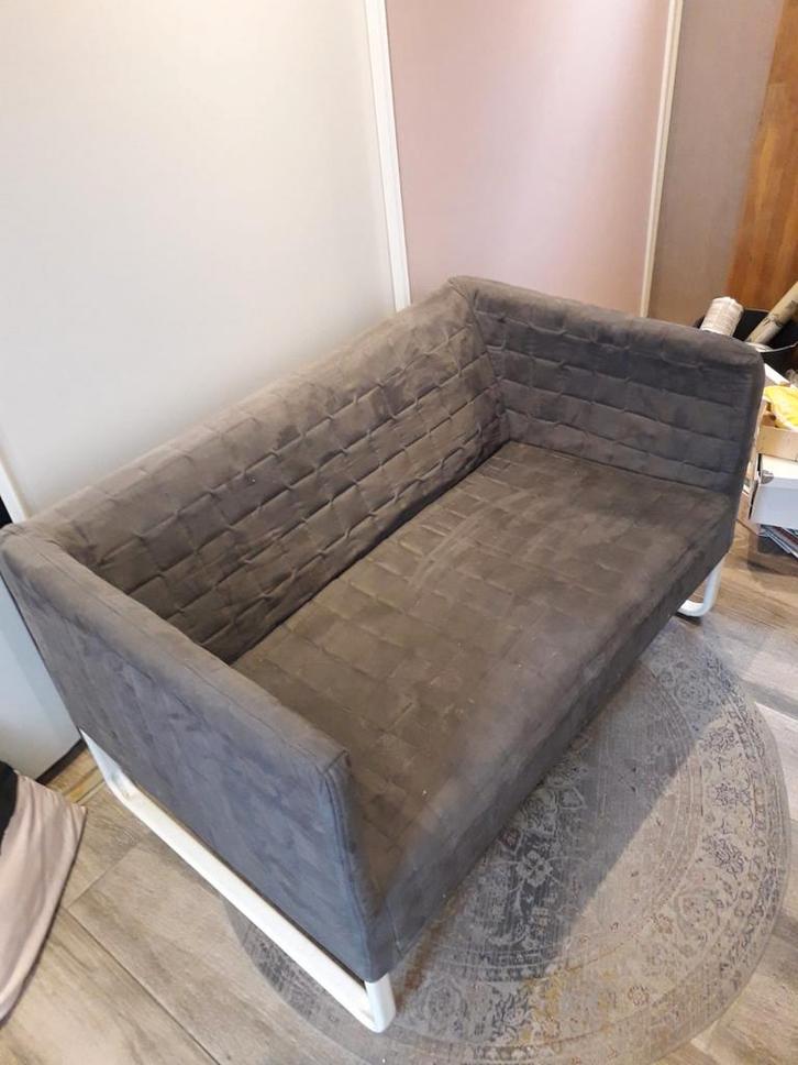 IKEA KNOPPARP 2-zitsbank - Donkergrijs, Huis en Inrichting, Banken | Sofa's en Chaises Longues, Gebruikt, Tweepersoons, Minder dan 150 cm