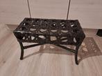 Vintage voetenbank vintage houten krukje bankje rotan, Ophalen, Minder dan 50 cm, Gebruikt, Rechthoekig