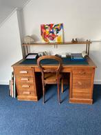 Amtiek vol eikenhouten bureau, Huis en Inrichting, Bureaus, Ophalen