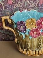 FRANSE  barbotine bloempot BLOEMEN Toen was geluk, Ophalen of Verzenden