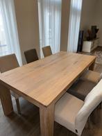 Eettafel met 6 stoelen, 200 cm x 100 cm, Huis en Inrichting, Ophalen, Gebruikt, 100 tot 150 cm, 200 cm of meer