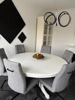 Antieke ronde tafel uit 1894 doorsnede 160, Huis en Inrichting, Tafels | Eettafels, Ophalen, Gebruikt, 150 tot 200 cm, Vijf personen of meer