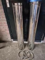 Kachelpijp dubbelwandig 150 mm, Doe-het-zelf en Verbouw, Buizen en Afvoer, Ophalen, Gebruikt, Rvs, Minder dan 2 meter