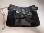 K435 TOV zwart lederen schoudertas - avondtas  zeer fraai, Sieraden, Tassen en Uiterlijk, Tassen | Damestassen, -, Schoudertasje