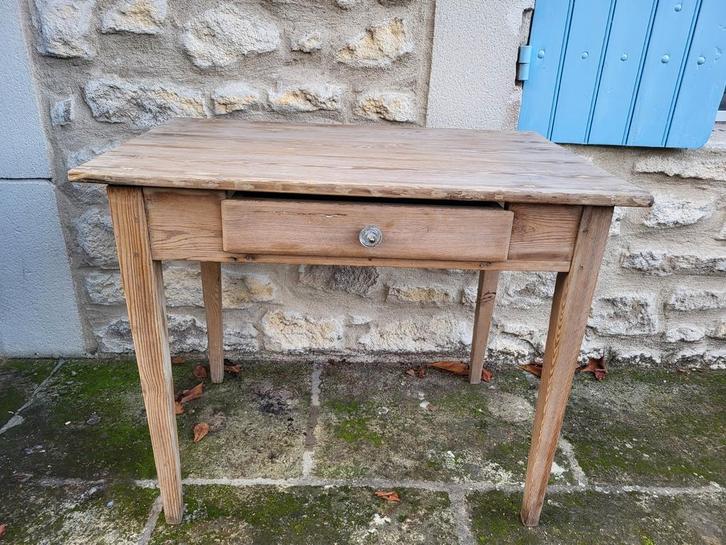 Provençaals grenen tafeltje/side table met lade 90x 59x75cm, Huis en Inrichting, Tafels | Sidetables, Gebruikt, 50 tot 75 cm, 50 tot 100 cm
