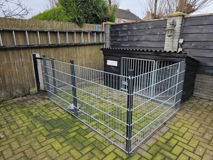 Hondenhok met binnenren en buitenren, Dieren en Toebehoren, Hondenhokken, 100 cm of meer, 110 cm of meer, Ophalen