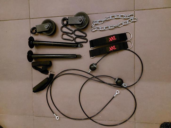 Cable pully 2x, Sport en Fitness, Fitnessmaterialen, Zo goed als nieuw, Overige typen, Armen, Borst, Ophalen