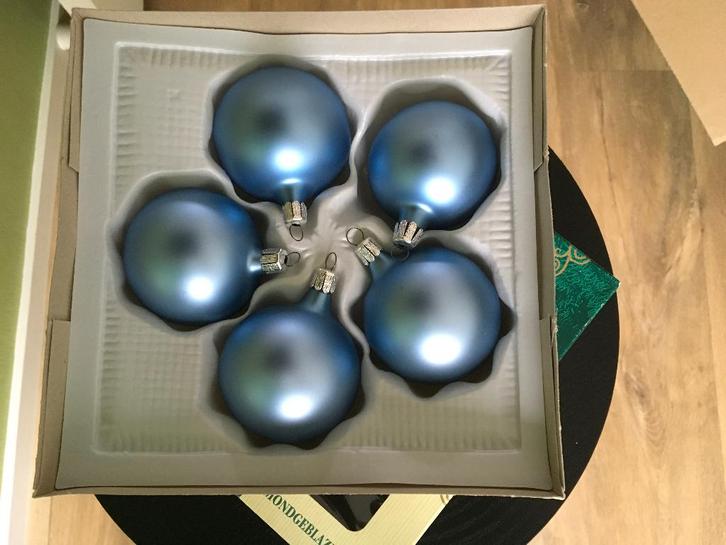 Lichtblauwe kerstballen, Diversen, Kerst, Zo goed als nieuw, Ophalen