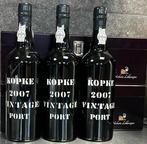 3 flessen Kopke 2007 Vintage Port (evt. Meerdere aanwezig), Overige gebieden, Vol, Port, Ophalen of Verzenden