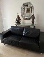 Prachtige zwart lederen bank(en), Ophalen, Klassiek strak/ modern, 150 tot 200 cm, Tweepersoons