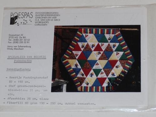 Patchworkpatroon Speelkleed Paddington 111199, Boeken, Hobby en Vrije tijd, Nieuw, Borduren en Naaien, Ophalen of Verzenden
