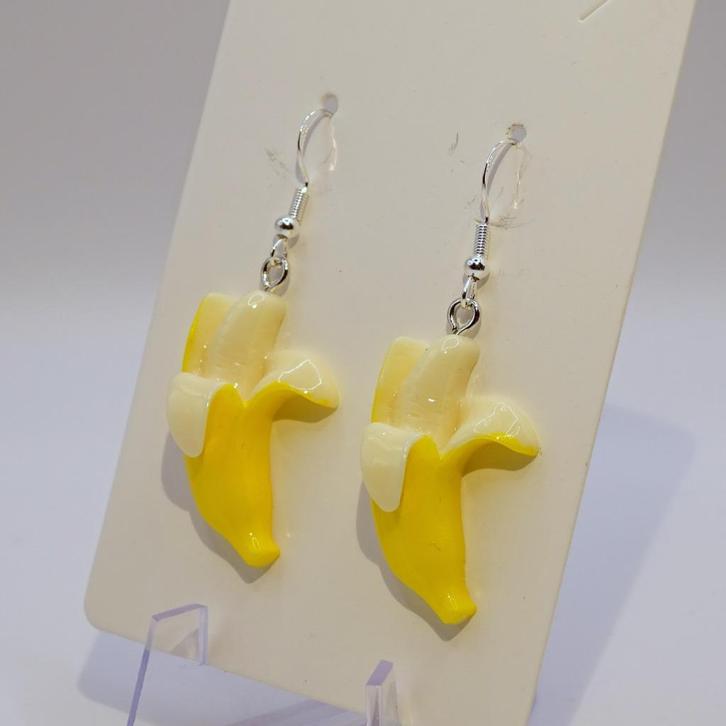 Banaan oorbellen, Sieraden, Tassen en Uiterlijk, Oorbellen, Nieuw, Hangers, Overige materialen, Geel, Verzenden