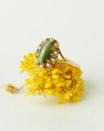 VNTG atelier - Vintage goud 9 karaat gouden ring kattenoog, Ophalen of Verzenden, Met edelsteen, Dame, Goud