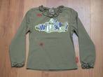 CARBONE, geweldig mooi groen shirt met opdruk maat 116 ZGAN, Meisje, Carbone, Ophalen of Verzenden, Zo goed als nieuw