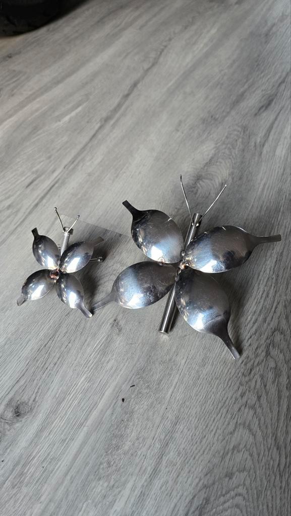 Handgemaakte vlinders van lepels, Antiek en Kunst, Kunst | Beelden en Houtsnijwerken, Ophalen of Verzenden