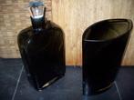 SIA Deco Glas bruin karaf en vaas, Huis en Inrichting, Overige kleuren, Ophalen of Verzenden, Minder dan 50 cm, Glas