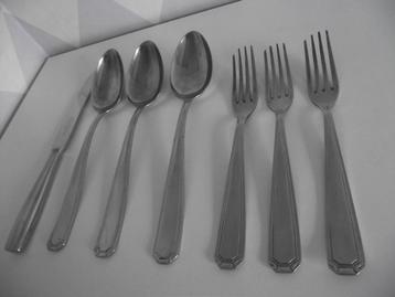 6 stuks vintage bestek 3 lepel 3 vork art deco 1930-40 p st beschikbaar voor biedingen