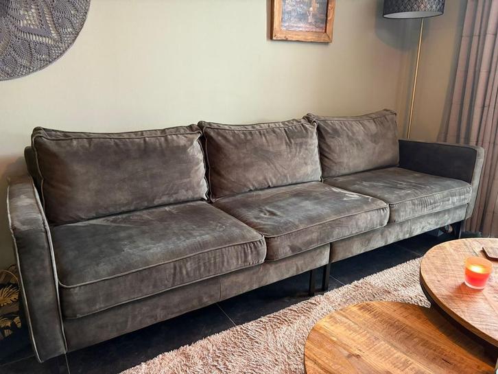 Grote bank velvet 3 zits, Huis en Inrichting, Banken | Complete zithoeken, Zo goed als nieuw, Ophalen of Verzenden