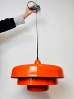 Vintage oranje multi-tier hanglamp, jaren 70 Deens design, Ophalen of Verzenden, Zo goed als nieuw, Minder dan 50 cm