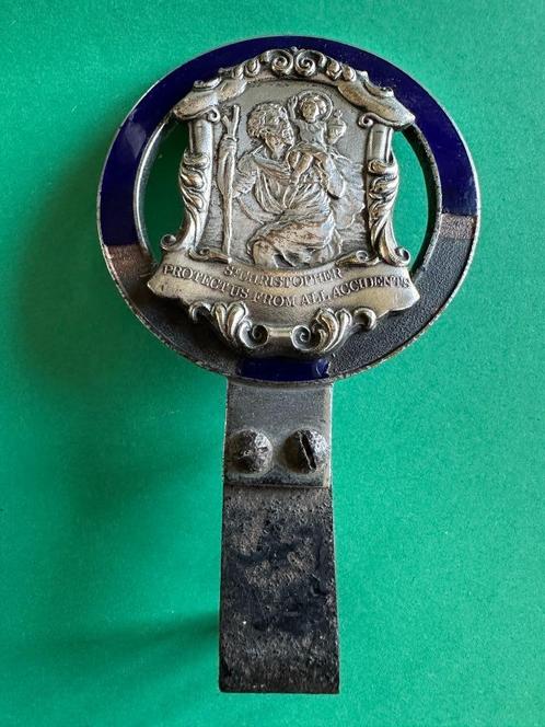 St. Christopher Protect Us From All Accidents badge oldtimer, Verzamelen, Merken en Reclamevoorwerpen, Gebruikt, Gebruiksvoorwerp