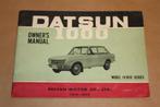 Datsun 1000 Owner's Manual [V]B10 Series - Ca 1965, Ophalen of Verzenden
