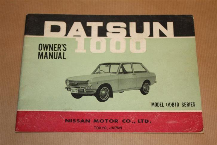 Datsun 1000 Owner's Manual [V]B10 Series - Ca 1965, Auto diversen, Handleidingen en Instructieboekjes, Ophalen of Verzenden