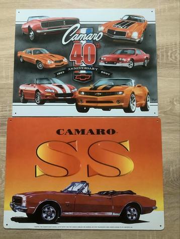 Camaro, metalen wandbord. Twee keer. beschikbaar voor biedingen