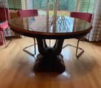 Uitschuifbare ronde eettafel + stoelen (optioneel), Ophalen, Gebruikt, 100 tot 150 cm, Rond