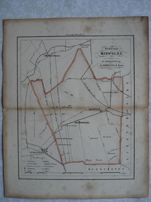 27 Midwolda Oostwold Scheemderzwaag Scheemda Litho 1862, Antiek en Kunst, Kunst | Litho's en Zeefdrukken, Ophalen of Verzenden