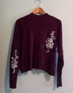 Paars turtle neck truitje | Viscose | Maat 42 | Pailetten, Ophalen of Verzenden, Zo goed als nieuw, Maat 42/44 (L), Paars