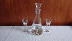 Krosno Bonny karaf met twee borrelglazen. Mondgeblazen glas, Ophalen of Verzenden