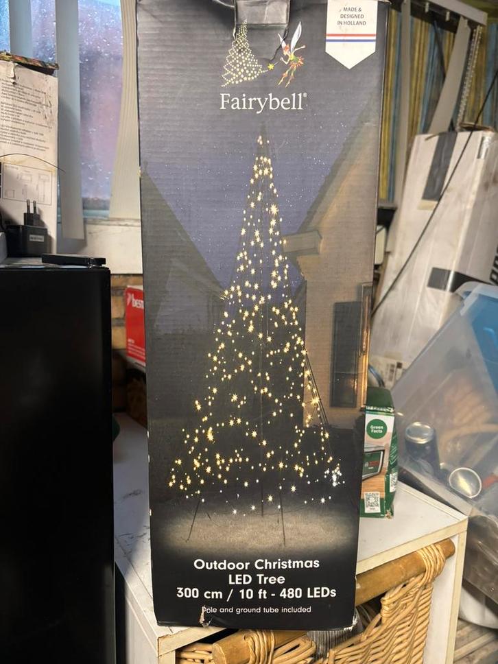 Fairybell 3 meter 480 LED-lampjes Inclusief mast Warm wit, Diversen, Kerst, Zo goed als nieuw, Ophalen of Verzenden