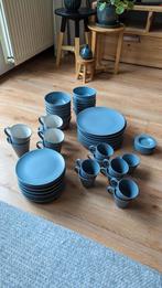 IKEA servies mat blauwgrijs zeer compleet, 58 stuks, Compleet servies, Gebruikt, Ophalen