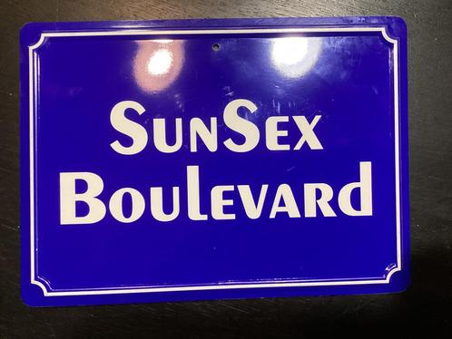 UnSex BouLevrd  3D strastnaam bordje (geen emaille), Huis en Inrichting, Woonaccessoires | Tekstborden en Spreuken, Nieuw, Ophalen of Verzenden