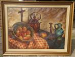 ~1930 Expressionistisch stilleven met appels, oliev. J.Stuer, Antiek en Kunst, Kunst | Schilderijen | Klassiek, Ophalen of Verzenden