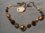 uit diversen kralen aan goudkl ketting 80 cm nr k 5393, Sieraden, Tassen en Uiterlijk, Ophalen of Verzenden, Nieuw, Overige kleuren