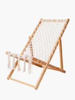 2 Verstelbare bamboe lounge stoelen, Tuin en Terras, Tuinstoelen, Ophalen