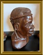 Afrikaans houtsnijwerk buste, hoofd: Thomas Mrewa, Antiek en Kunst, Ophalen of Verzenden