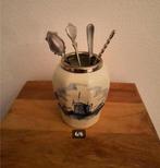 Lepeltjes/ vorkjesvaasje delftsblauw. Brocante, vintage., Ophalen
